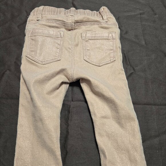 Skinny Jeans Pink Sparkly Snap Closure Adjustable Stretch Old Navy 12-18 Months - Picture 2 of 5